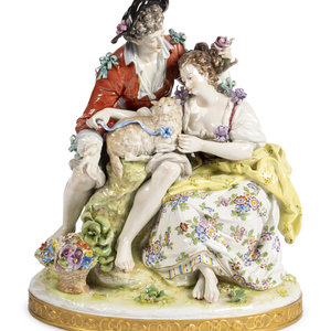 A German Porcelain Figural Group 19th 3455cc