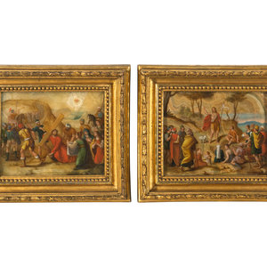 Two Belgian Paintings on Alabaster 3455d3