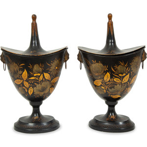 A Pair of Regency Style Black and