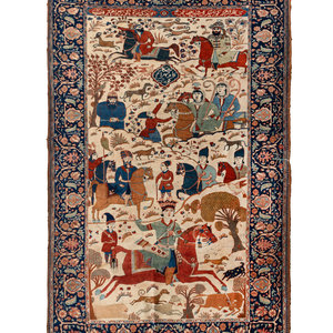 A Persian Pictorial Wool "Hunting"