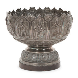A Thai Burmese Silver Footed Bowl Late 345623