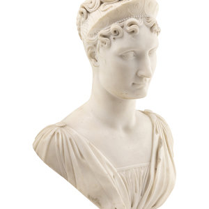 A French Carved Marble Bust of