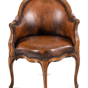 A Louis XV Leather Upholstered