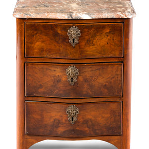 A Louis XV Walnut Marble-Top Small