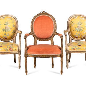 A Pair of Louis XVI Painted Fauteuils 18th 34566f