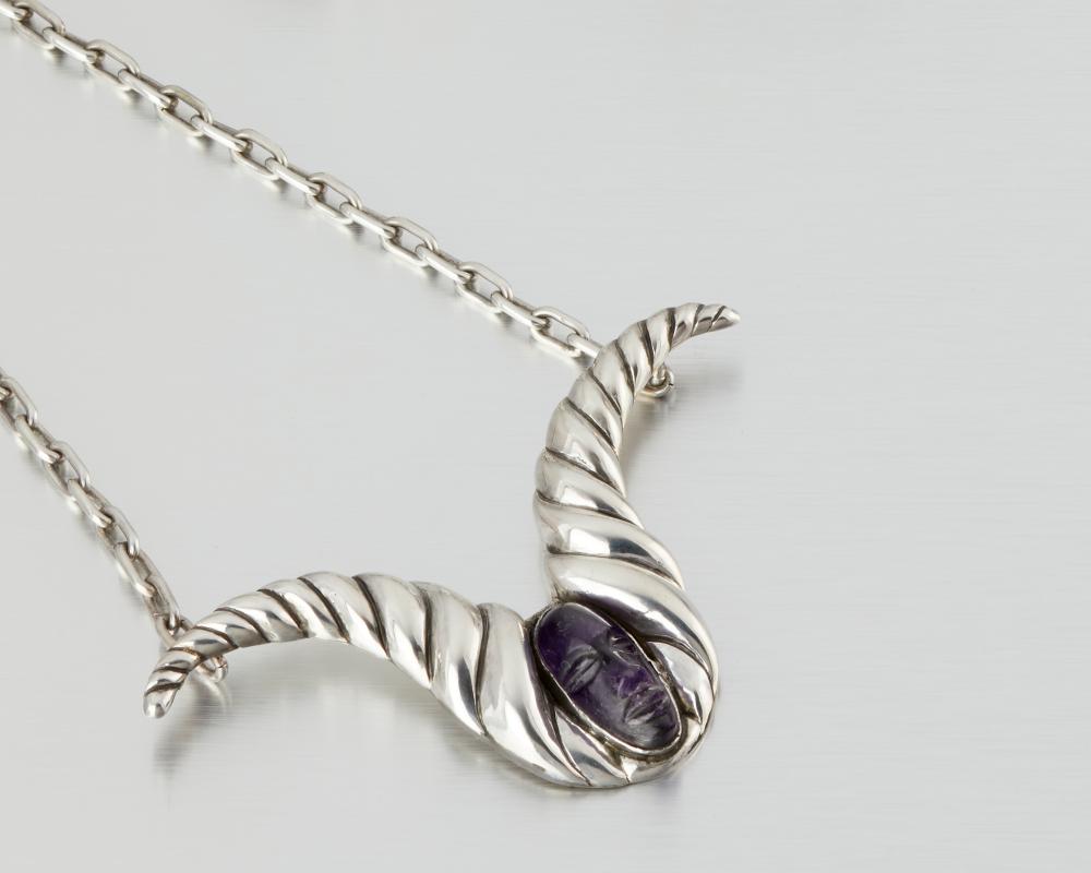 A HUBERT HARMON SILVER AND AMETHYST 342f78