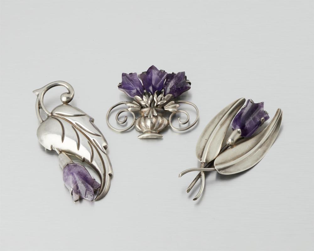 THREE FRED DAVID SILVER AND AMETHYST 342f90