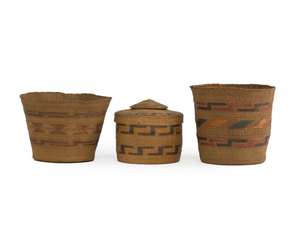 THREE NORTHWEST COAST BASKETSThree 343025