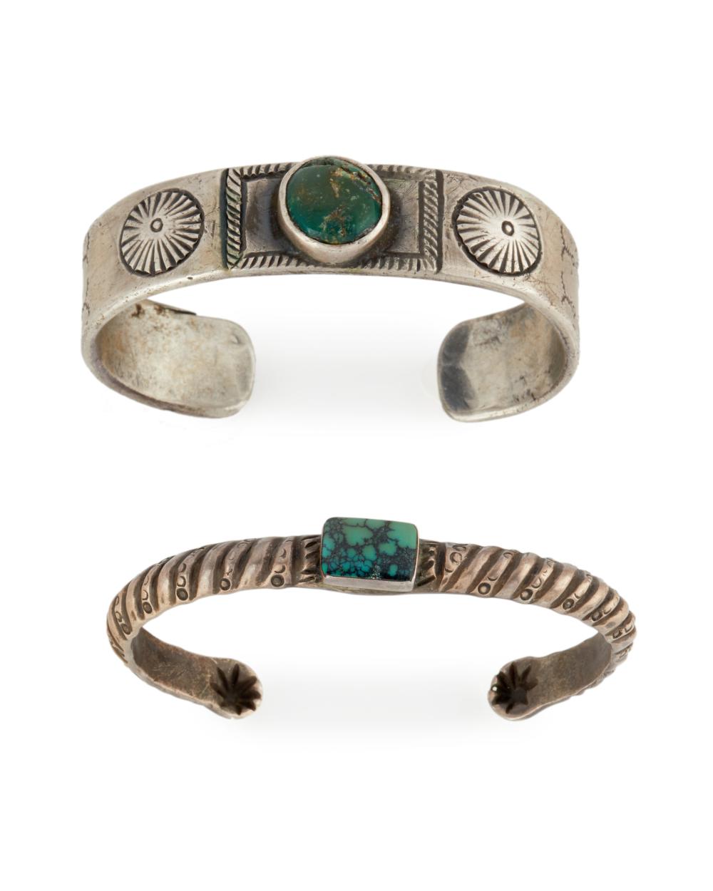 TWO NAVAJO CUFF BRACELETSTwo Navajo