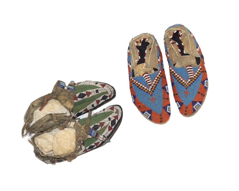 TWO PAIRS OF PLAINS MOCCASINSTwo