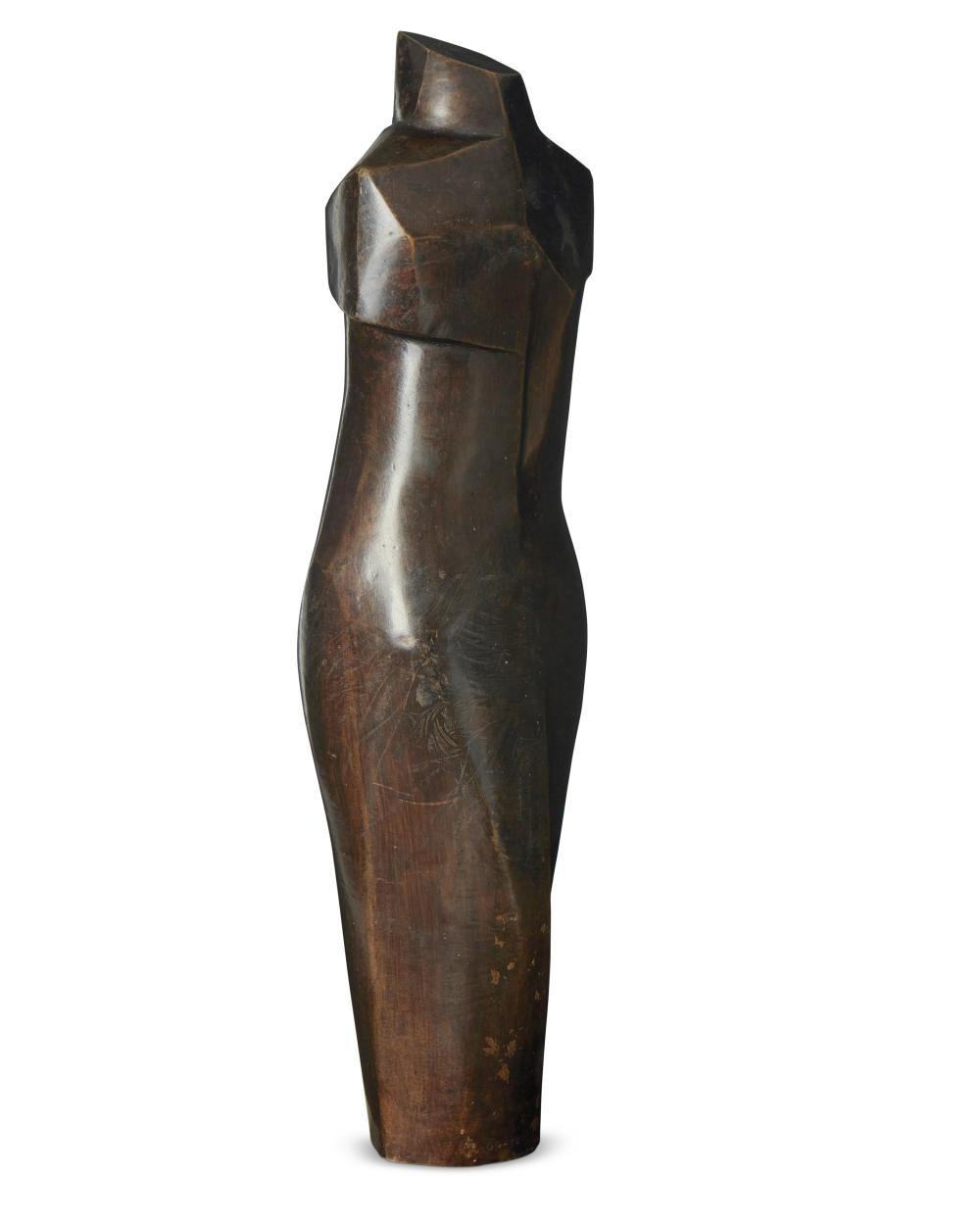 AN ABSTRACT SCULPTURE OF A FEMALE