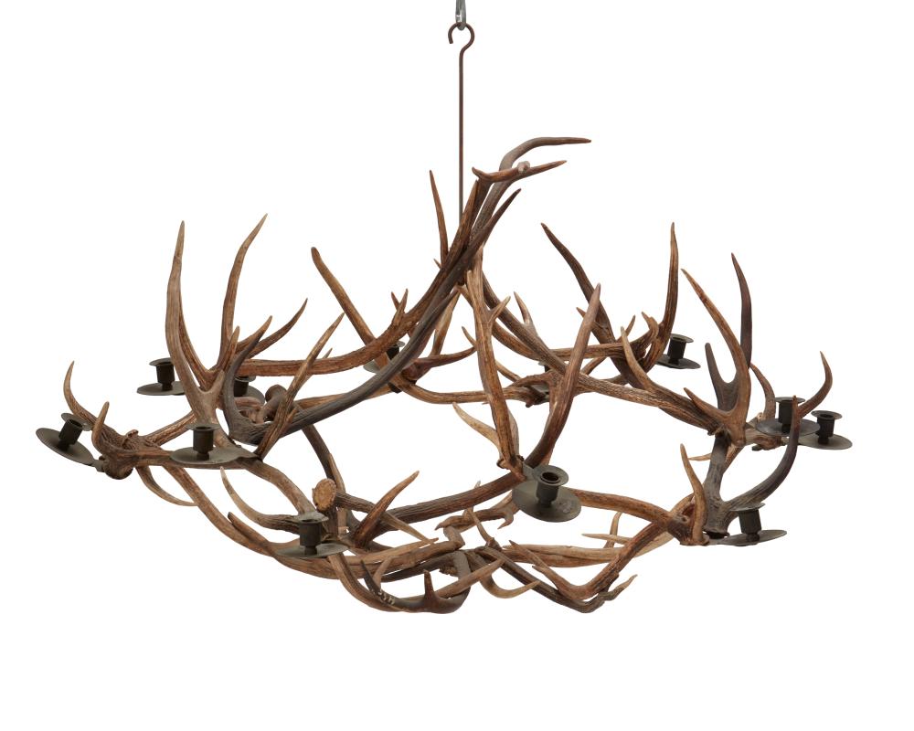 A STAG HORN DEER ANTLER CHANDELIERA 3431ef