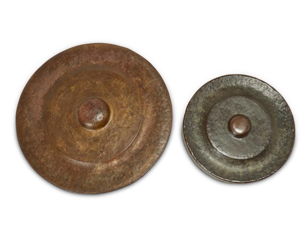TWO CHINESE GONGSTwo Chinese gongs,