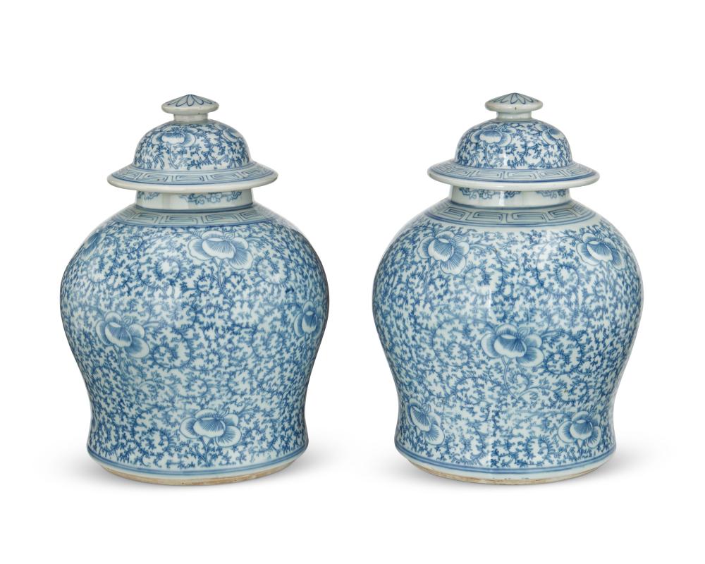 A PAIR OF CHINESE BLUE AND WHITE PORCELAIN