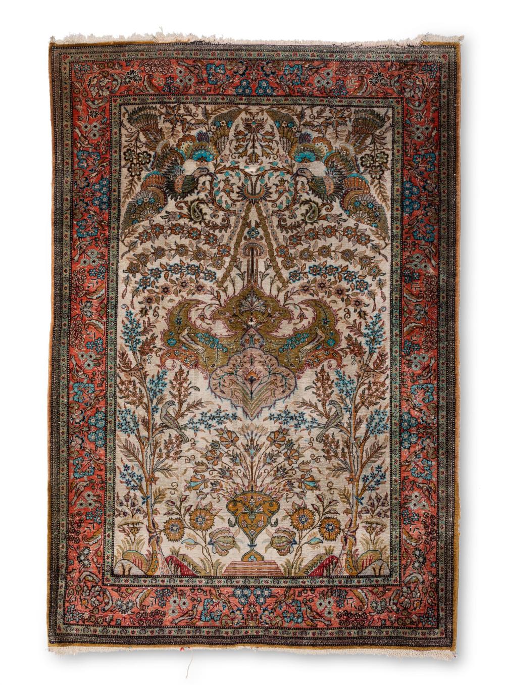 A PERSIAN SILK RUGA Persian silk 343334