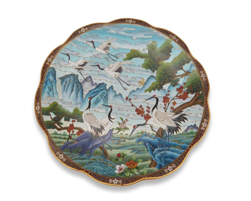 A CHINESE CLOISONNé CHARGERA Chinese