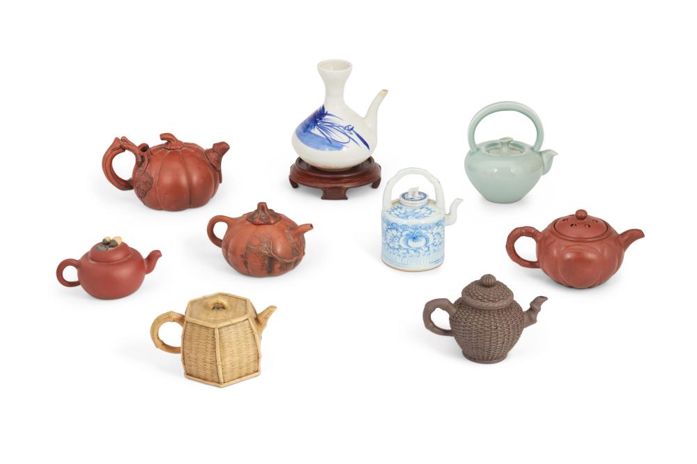 A GROUP OF EAST ASIAN CERAMIC TEAPOTSA