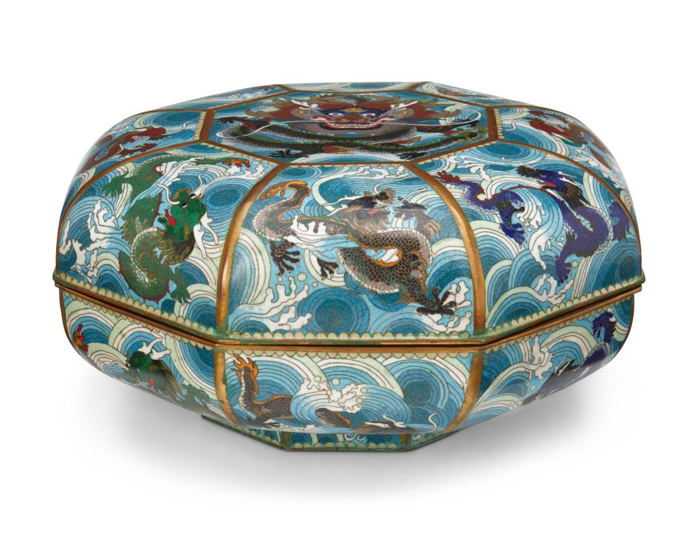 A LARGE CHINESE OCTAGONAL CLOISONNé