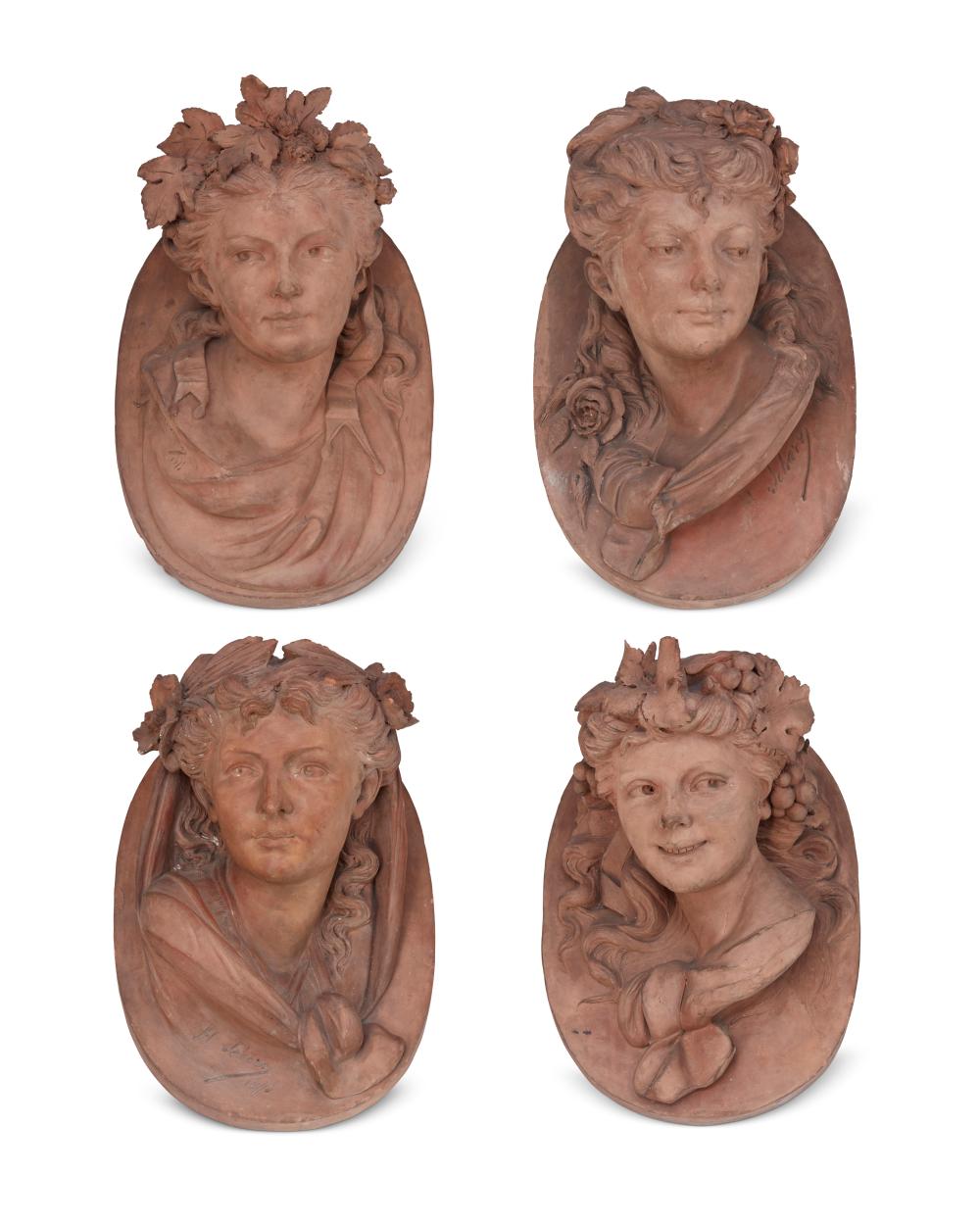 A SET OF FOUR CONTINENTAL TERRACOTTA 343435