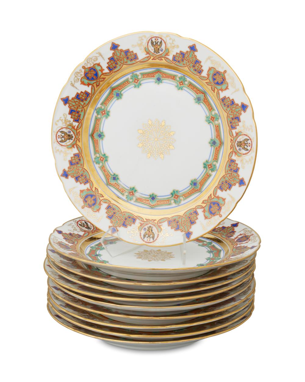 A SET OF RUSSIAN IMPERIAL PORCELAIN