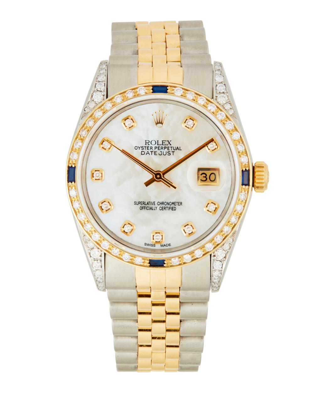 A ROLEX DATEJUST WRISTWATCHA Rolex 34351b