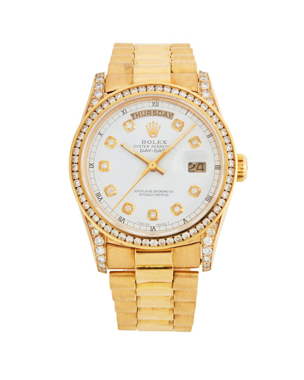 A ROLEX GOLD WRISTWATCH PRESIDENTA 34351c