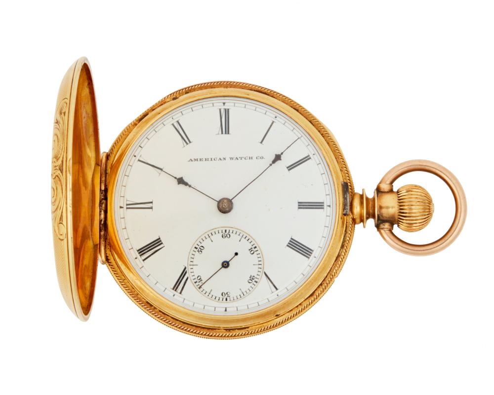 A WALTHAM 18K GOLD POCKET WATCHWaltham,