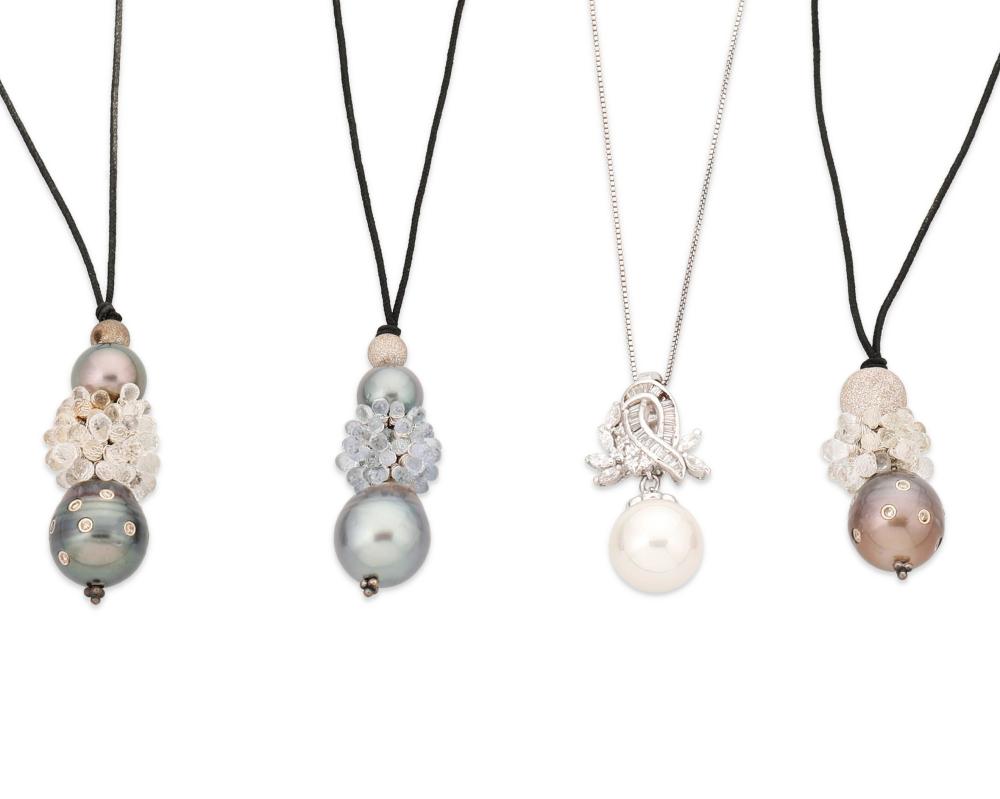 FOUR CULTURED PEARL JEWELRY ITEMSFour