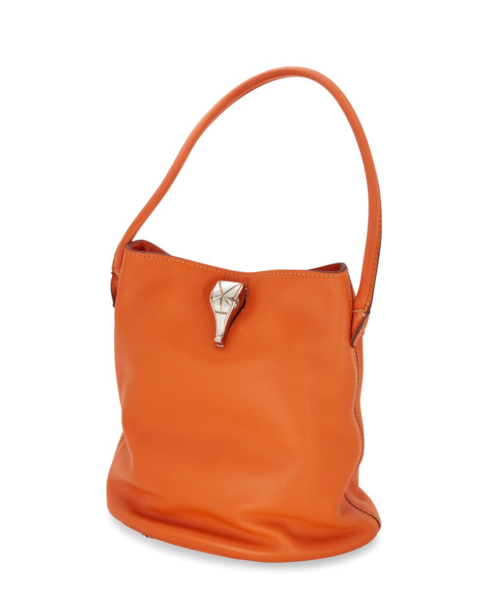 A BARRY KIESELSTEIN-CORD ORANGE LEATHER