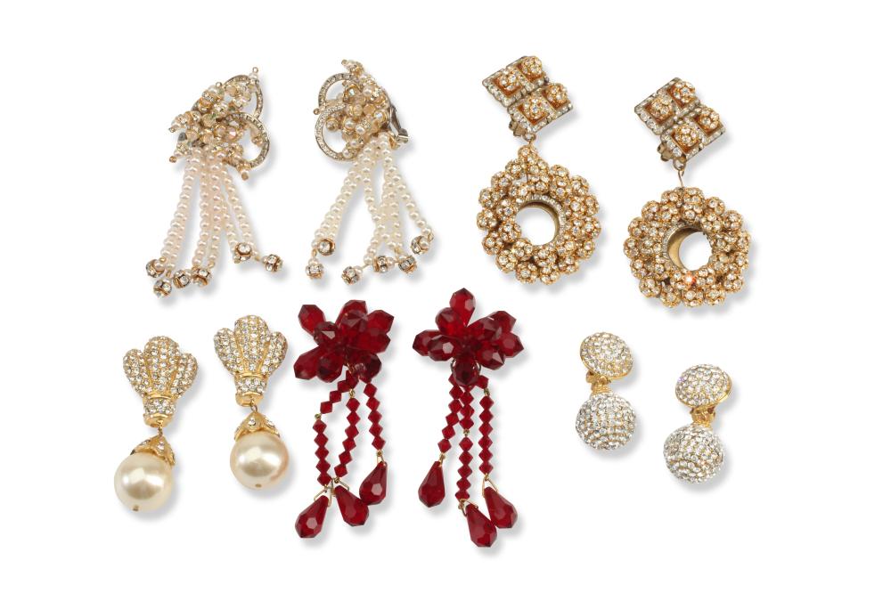 A COLLECTION OF RETRO-STYLE EARRINGSA