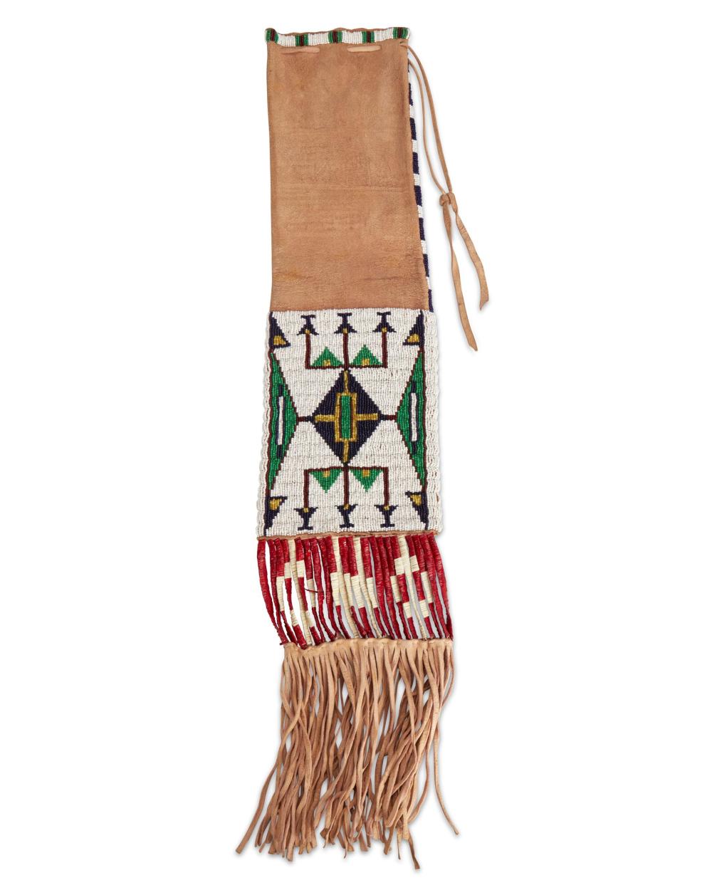A PLAINS BEADED AND QUILLED TOBACCO