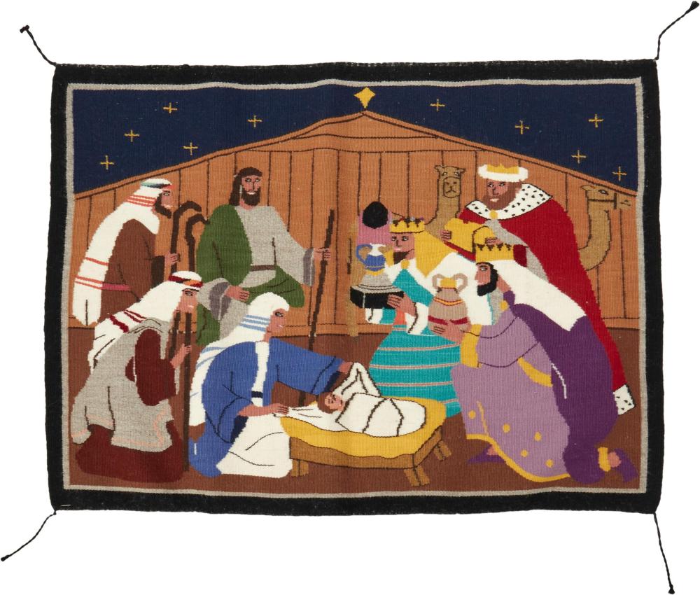 A NAVAJO NATIVITY PICTORIAL WEAVINGA 343902