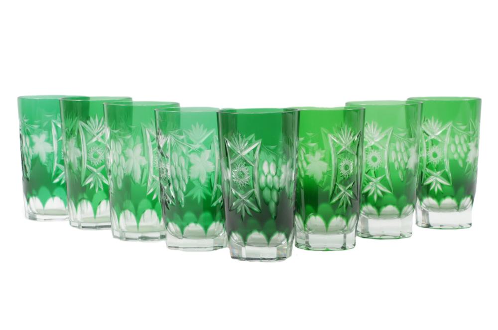 SET OF 8 AJKA CUT TO CLEAR BOHEMIAN