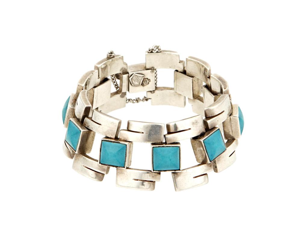 AN ANTONIO PINEDA SILVER AND TURQUOISE