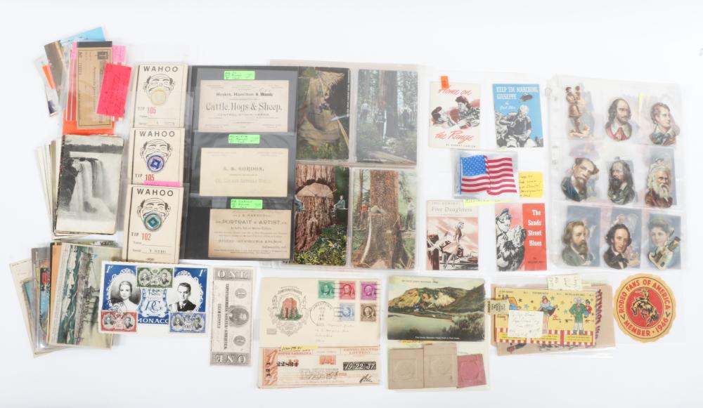 LOT OF EPHEMERA INCLUDING POSTCARDS  343b8b