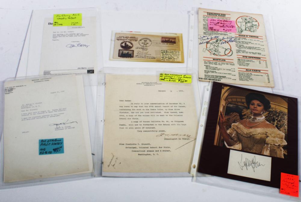 LOT OF 6 AUTOGRAPHED EPHEMERA  343bd4