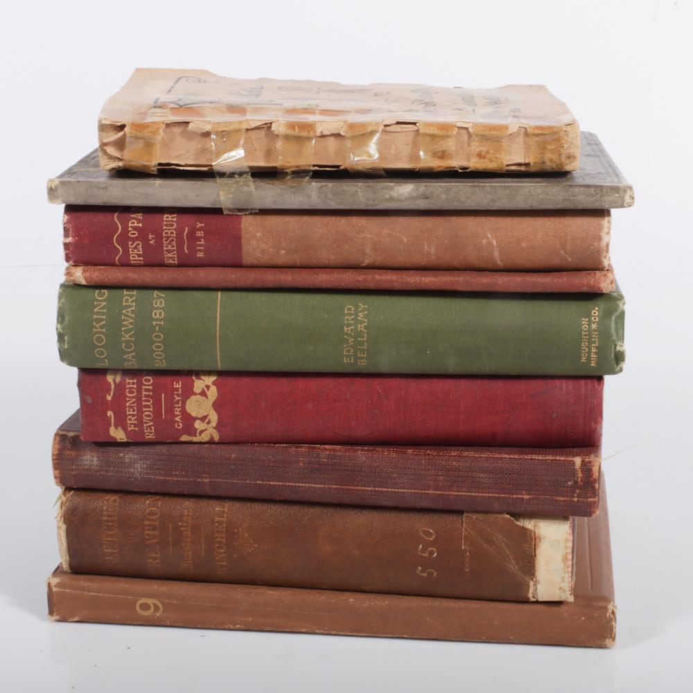 LOT OF 9 ANTIQUE BOOKS: INCLUDING