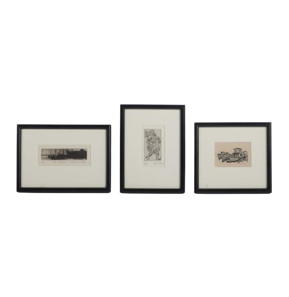 THREE SMALL ETCHINGS BY MISCH KOHN,