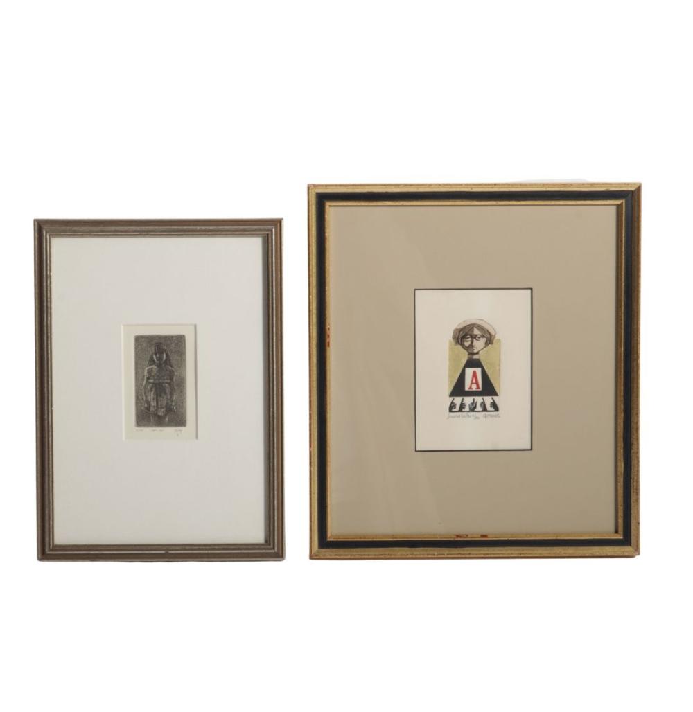 TWO SMALL ETCHINGS BY H. GROSS AND P.W.M.