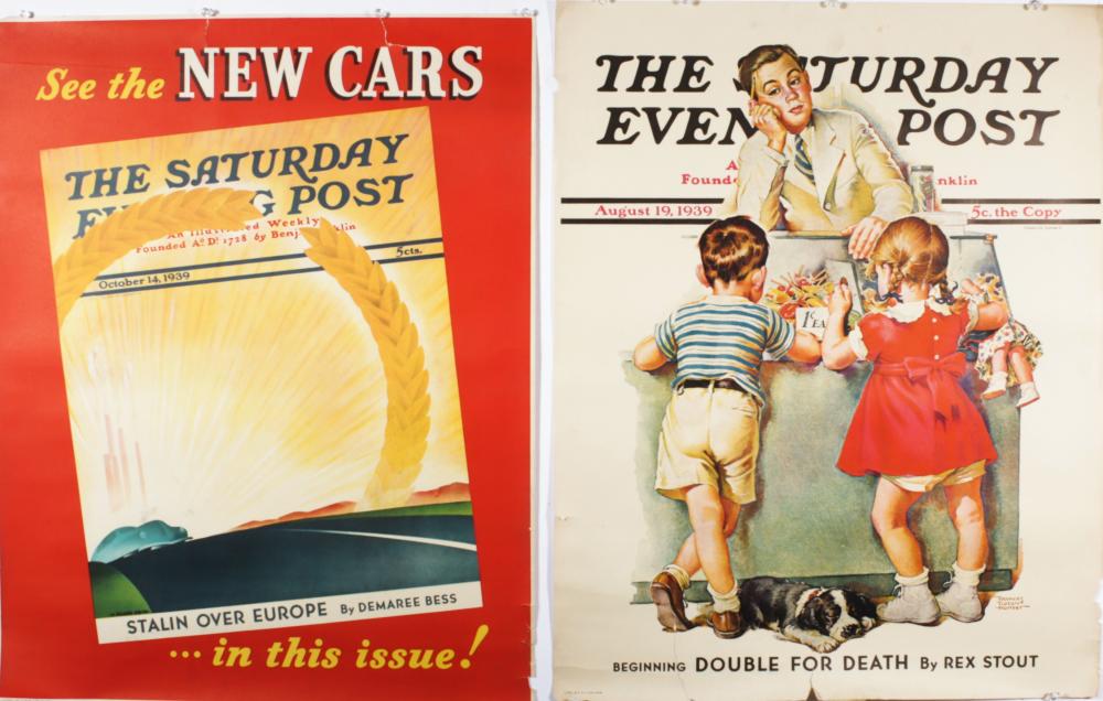 LOT OF 2 SATURDAY EVENING POST POSTERS,