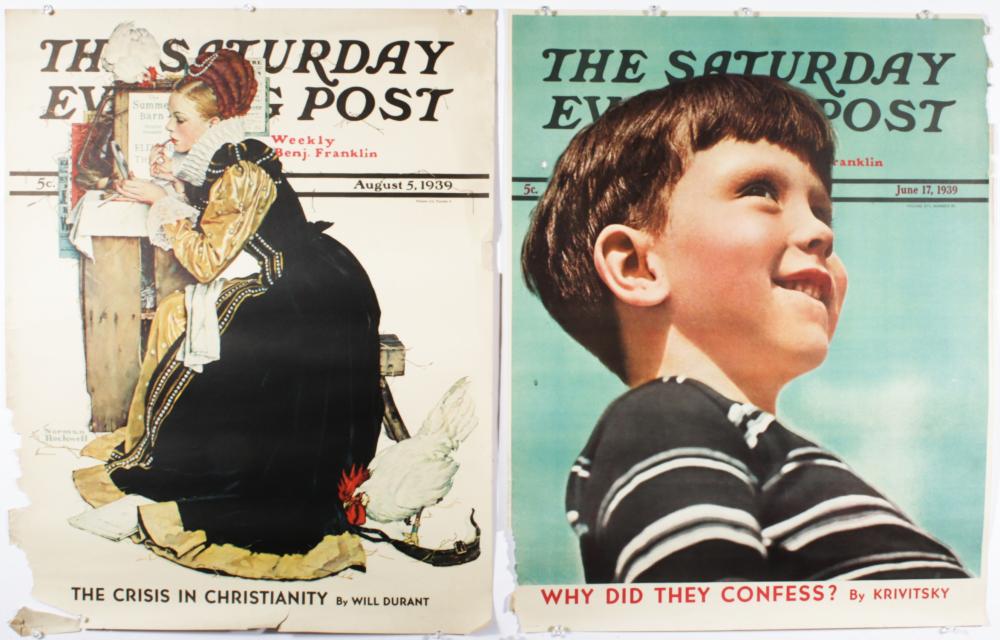 LOT OF 2 SATURDAY EVENING POST POSTERS,