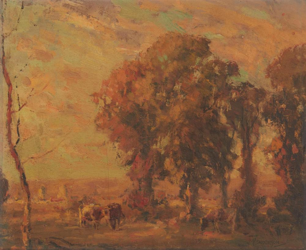 JAMES HENDERSON, (1871-1951), COWS GRAZING