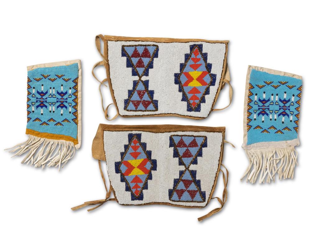 TWO PAIRS OF PLATEAU-STYLE BEADED