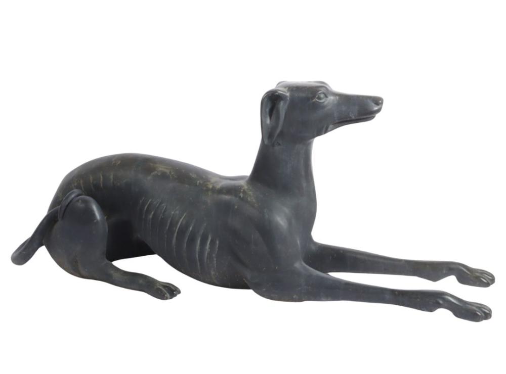 MAITLAND SMITH BRONZE RECUMBENT GREYHOUND