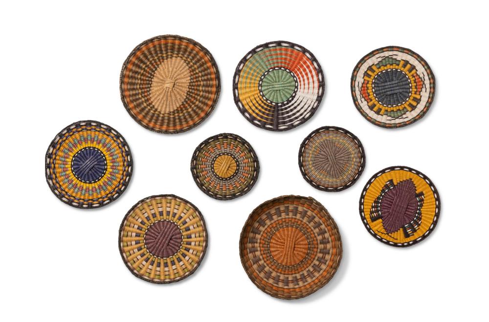 A COLLECTION OF HOPI WICKER PLAQUESA