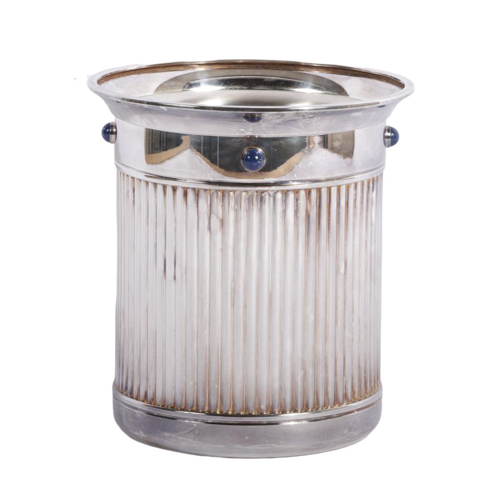 CARTIER SILVER PLATE FLUTED CHAMPAGNE