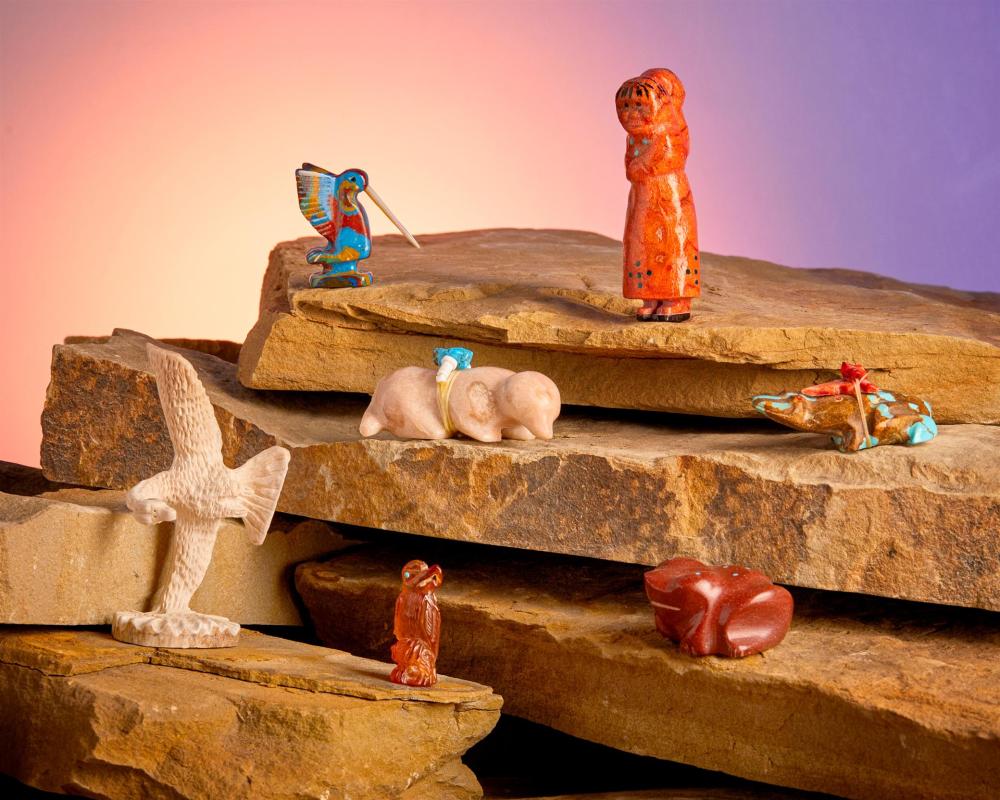 A GROUP OF ZUNI STONE FETISH ANIMALSA 343dfe