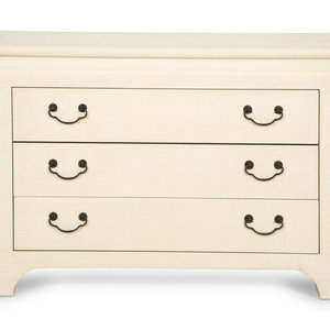 A Painted Raffia Chest of Drawers 34662c