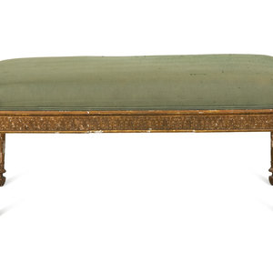 A Louis XVI Style Giltwood Bench