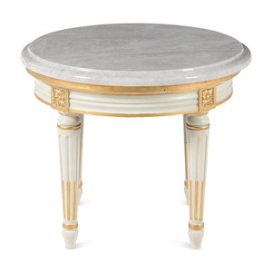 A Louis XVI Style Painted and Parcel